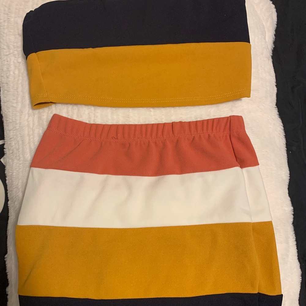 color block bandeau 2 piece